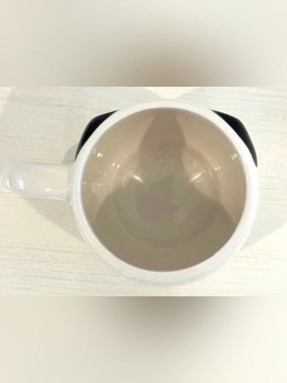 Cute White Dog Face Ceramic Mug with Black Accents